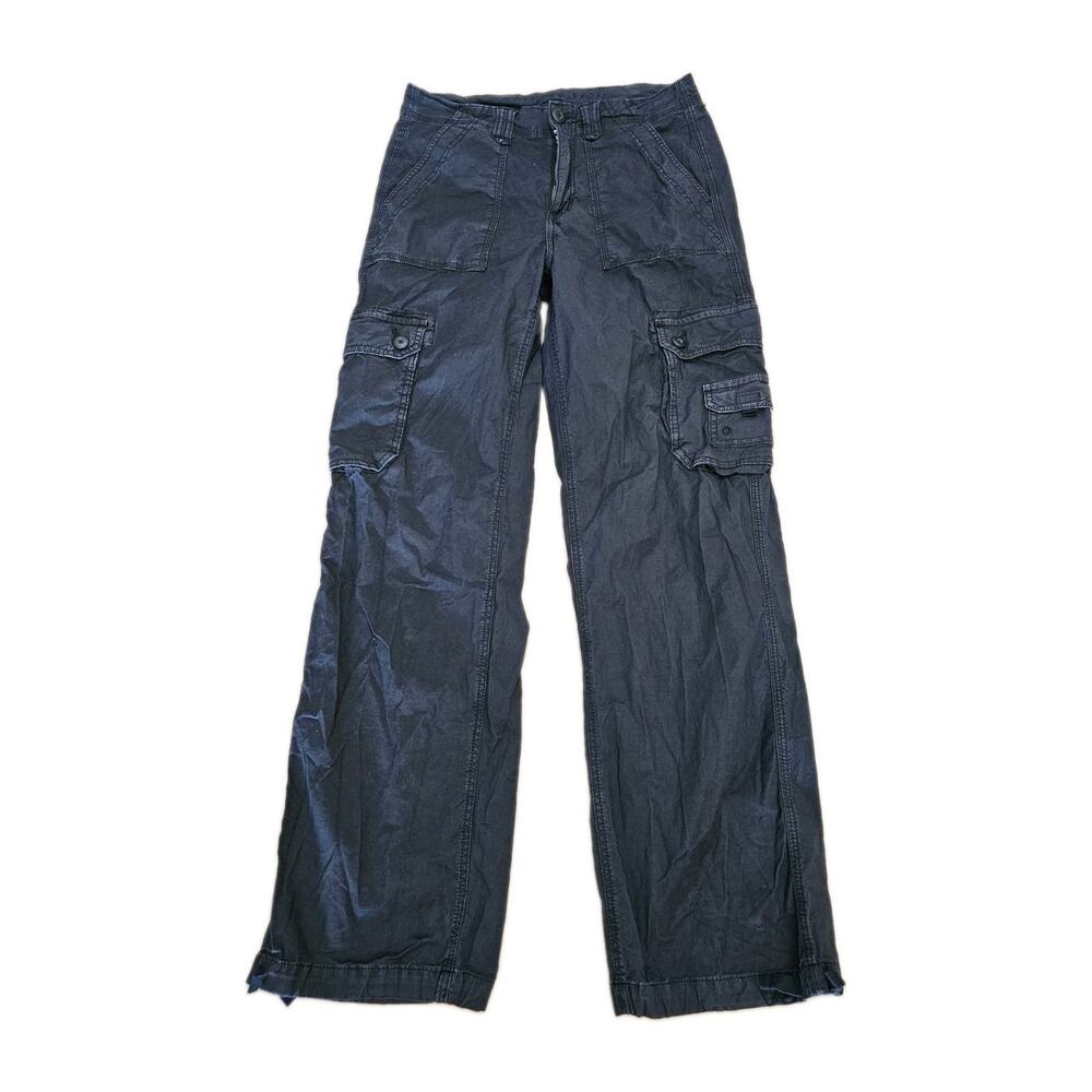 American Eagle Black Snappy Stretch High Waisted Baggy Barrel Pants Size 4